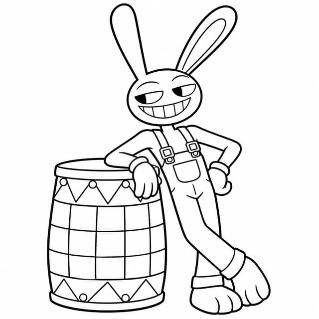 Cool Jax Purple Rabbit Smirking Coloring Page