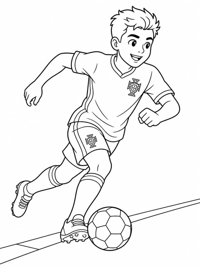 Portugal Winger Sprinting Coloring Page