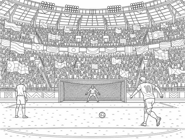Championship Stadium Crowds Coloring Page