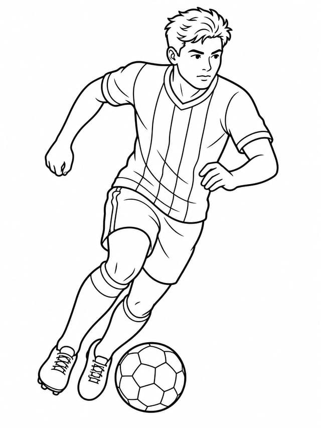 United States Player Dribbling Coloring Page