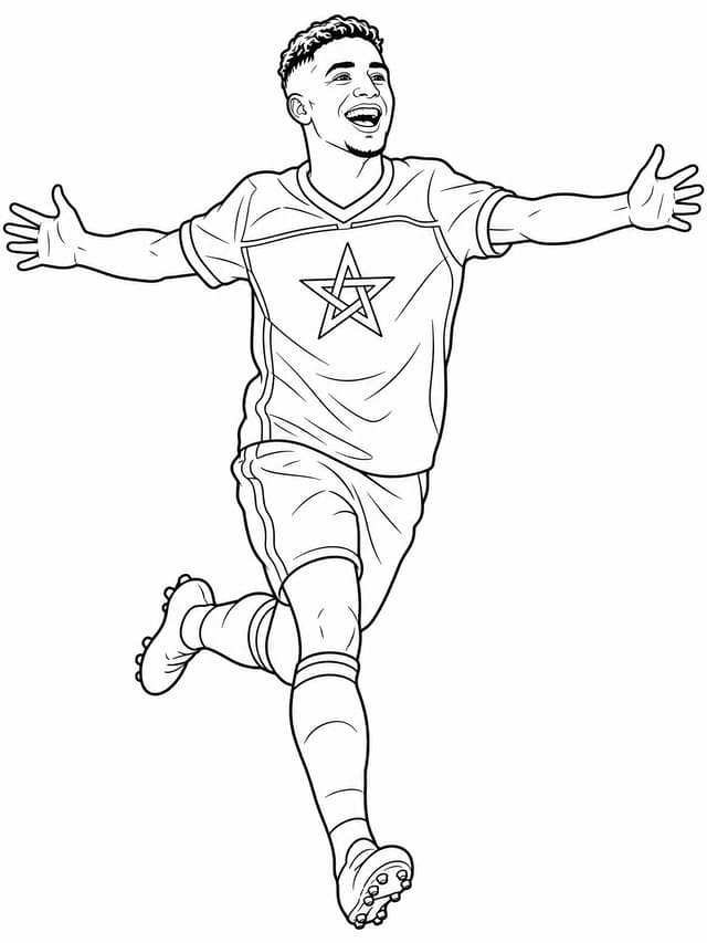 Morocco Goal Celebration Coloring Page