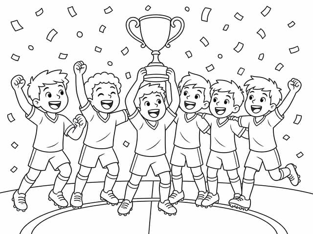 Victory Team Celebration Coloring Page