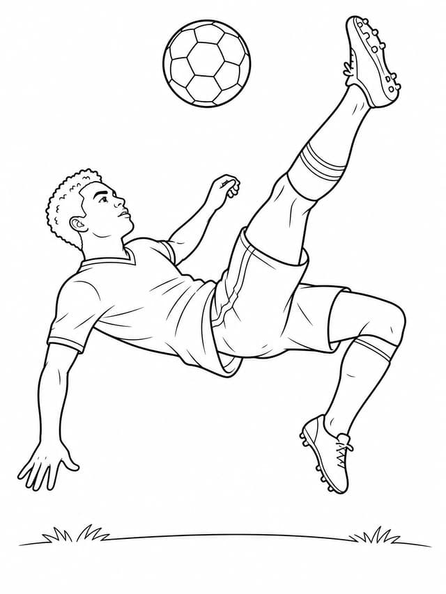 Brazil Bicycle Kick Coloring Page