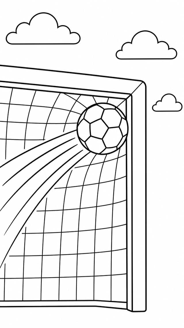 Soccer Goal Post Vertical Coloring Page