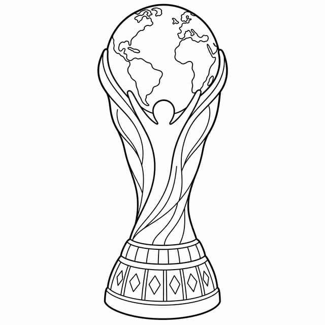 Elegant World Cup Trophy Coloring Page
