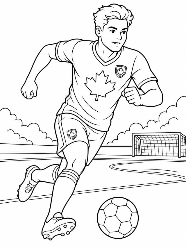 Canada Forward Running Coloring Page