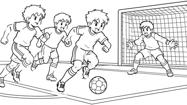 Championship Match Action Coloring Page