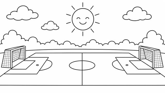 Soccer Field Panorama Coloring Page