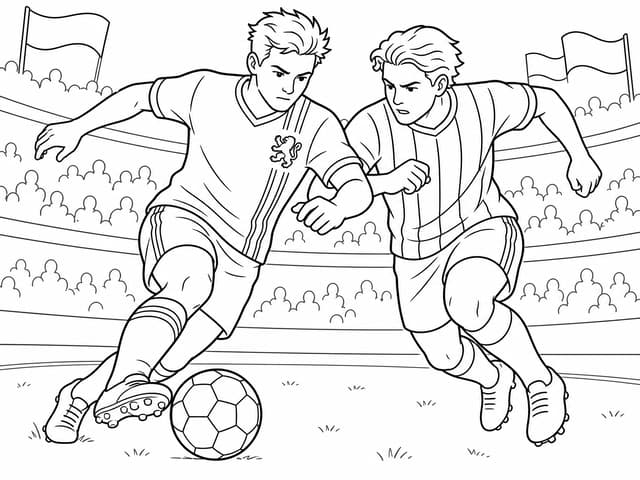Netherlands vs Belgium Match Coloring Page