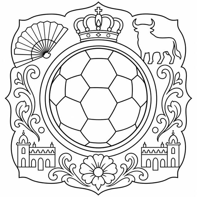 Spain Soccer Crest Concept Coloring Page
