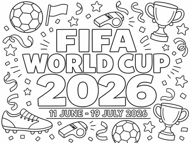 FIFA World Cup 2026 date coloring page