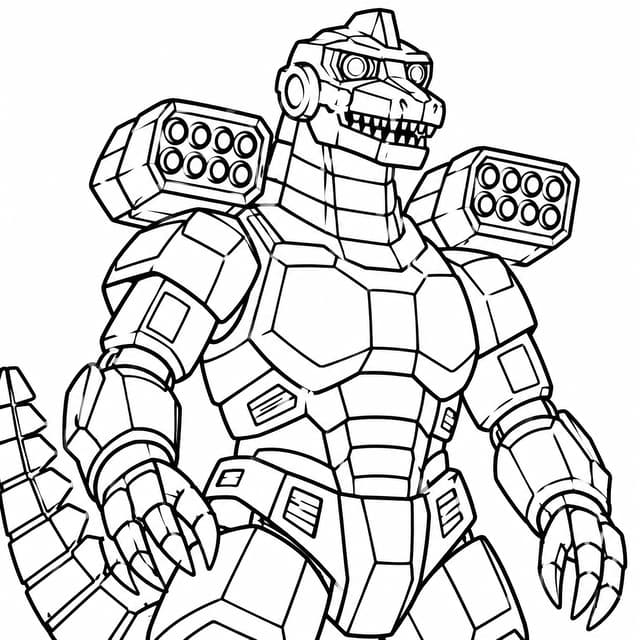 Mechagodzilla Battle Ready Coloring Page