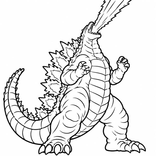 Godzilla Atomic Breath Burst Coloring Page