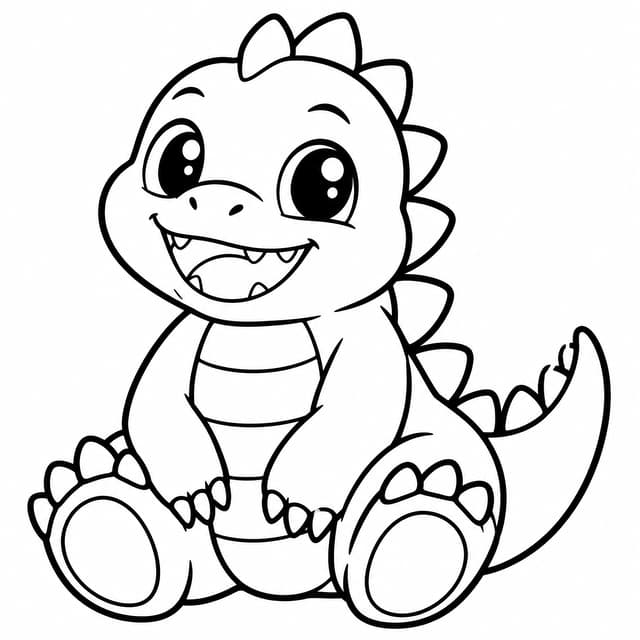 Cute Baby Godzilla Coloring Page