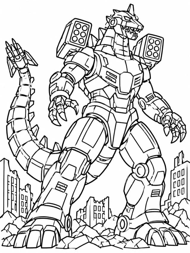 Mechagodzilla Full Body Stance Coloring Page