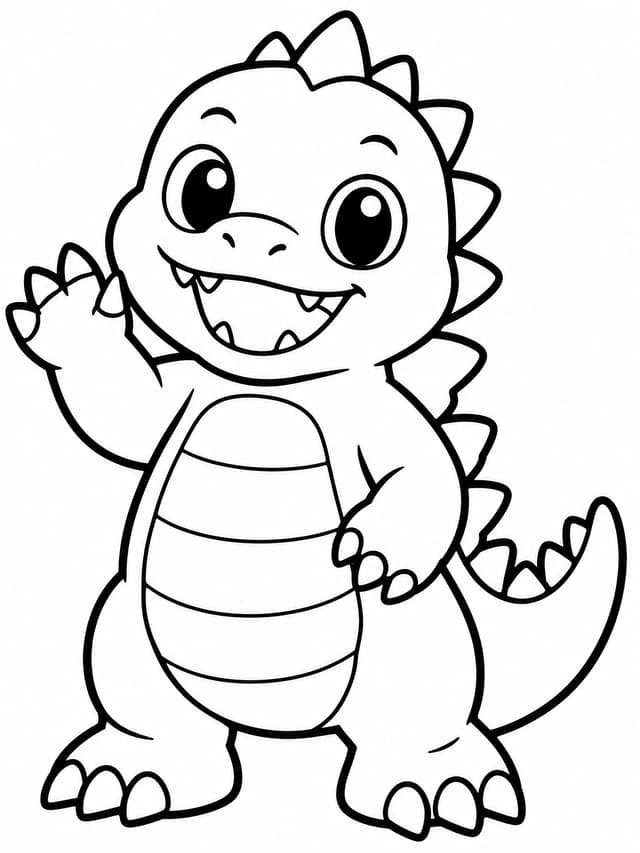 Standing Baby Godzilla Coloring Page