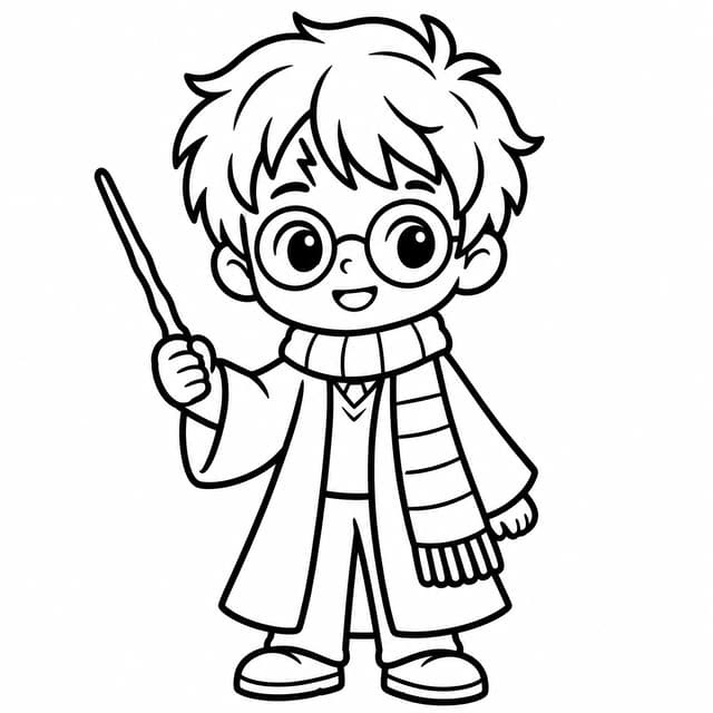 Chibi Harry Potter Ausmalbild
