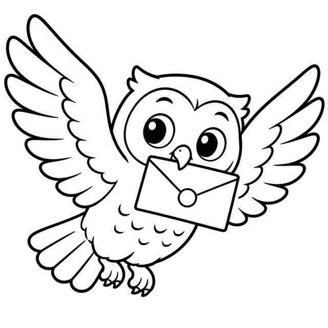 Niedliche Eule Hedwig Ausmalbild
