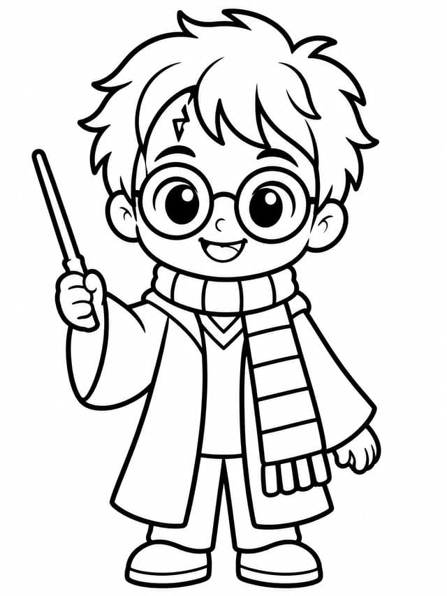 Chibi Harry Potter Ausmalbild