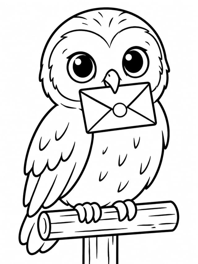 Niedliche Hedwig Eule Ausmalbild