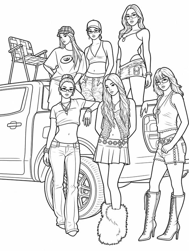 Katseye group coloring pages