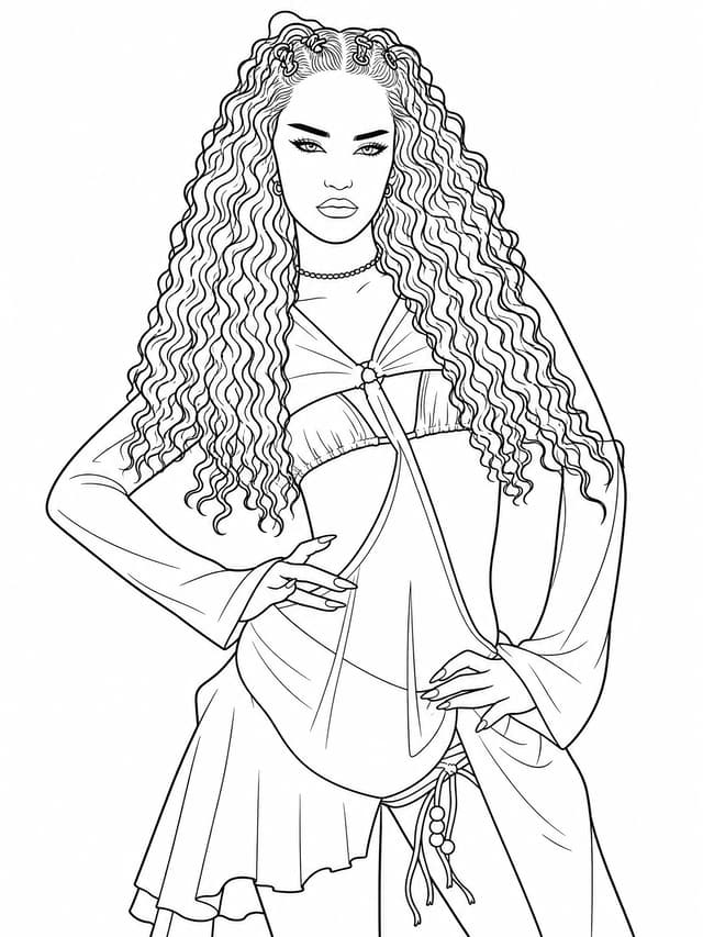 Daniela from Katseye coloring page