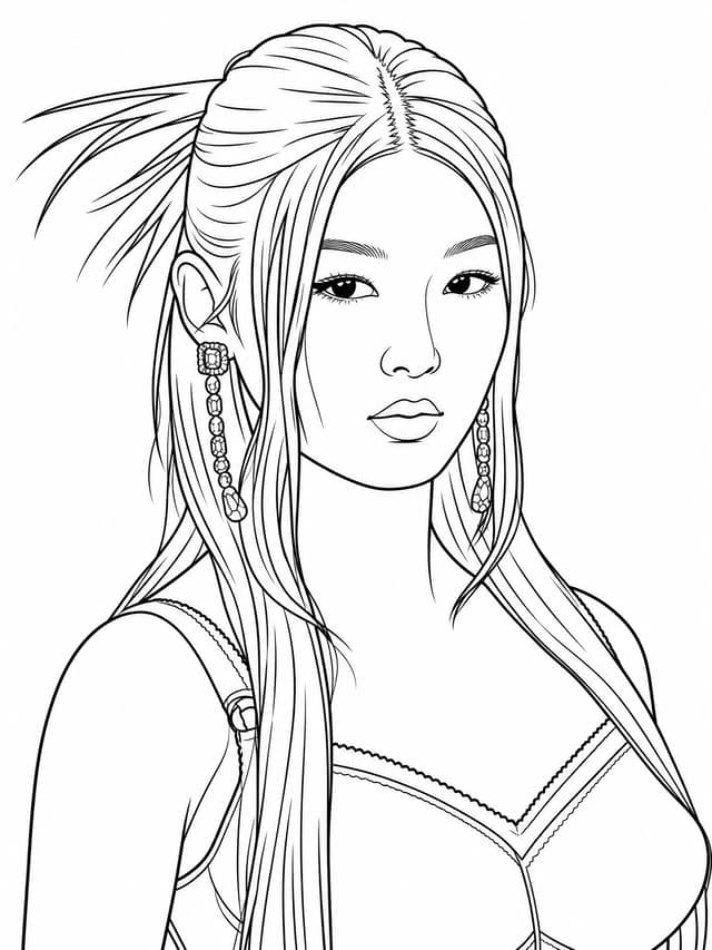 Yoonchae from Katseye coloring page