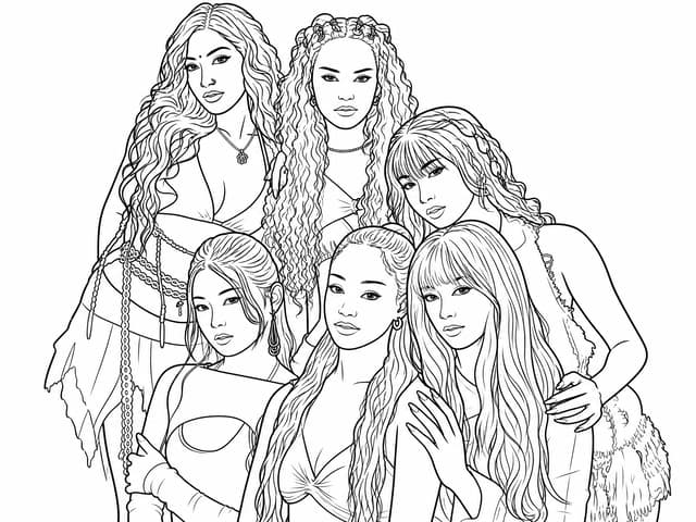 Katseye members coloring page