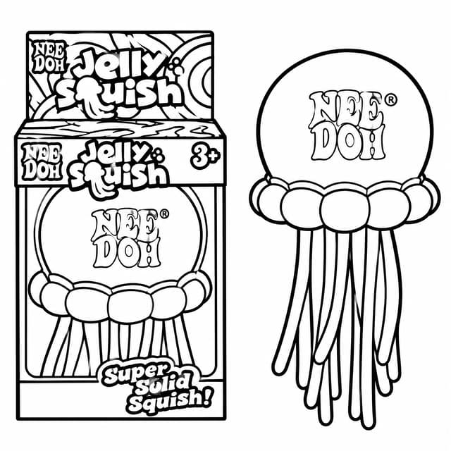 箱付きのニードー ジェリースクイッシュ 塗り絵プリント