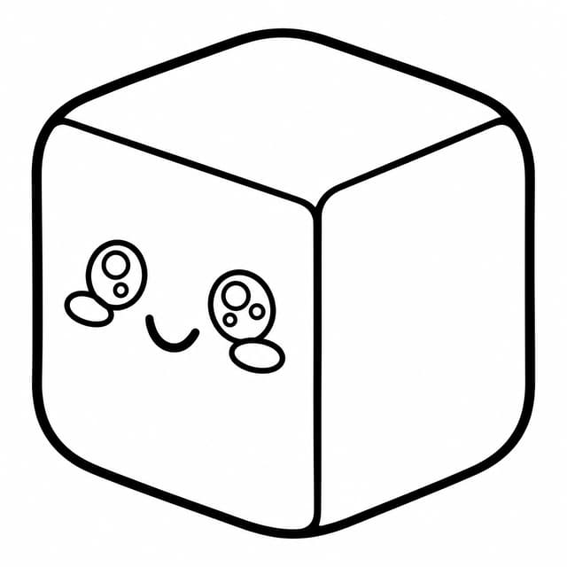 笑顔の可愛いニードー ナイスキューブ 塗り絵