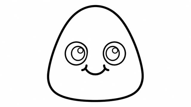 かわいいニードーのガムドロップの顔の塗り絵プリント