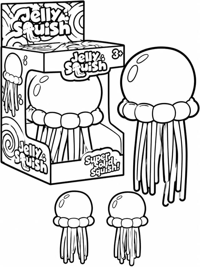 箱とニードーのジェリースクイーズクラゲ 塗り絵プリント