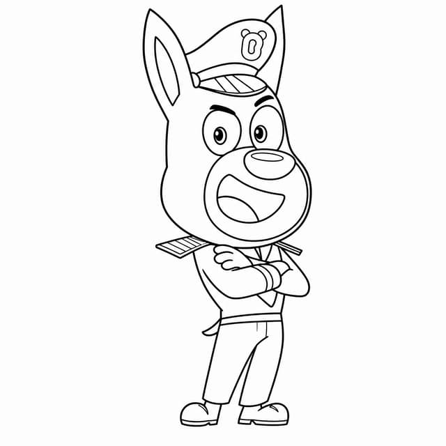 Sheriff Labrador Standing Confidently Coloring Page