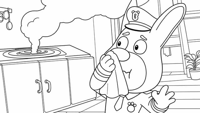 Sheriff Labrador Wiping Face Coloring Page