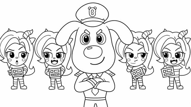 Confident Sheriff Labrador Coloring Page