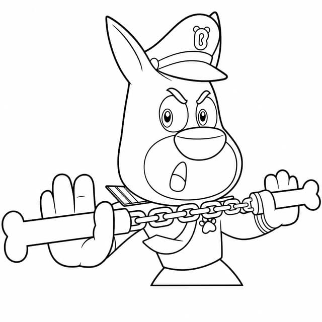 Officer Dobie With Bone Baton Coloring Page