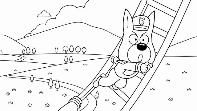Officer Dobie climbing ladder coloring page