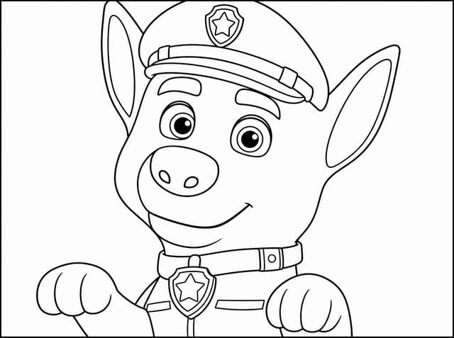 Sheriff Labrador ready for action coloring page