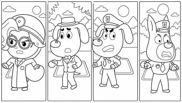 Dr. Antel Wearing Lab Coat and Stethoscope Coloring Page