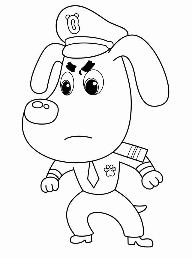Serious Sheriff Labrador Coloring Page