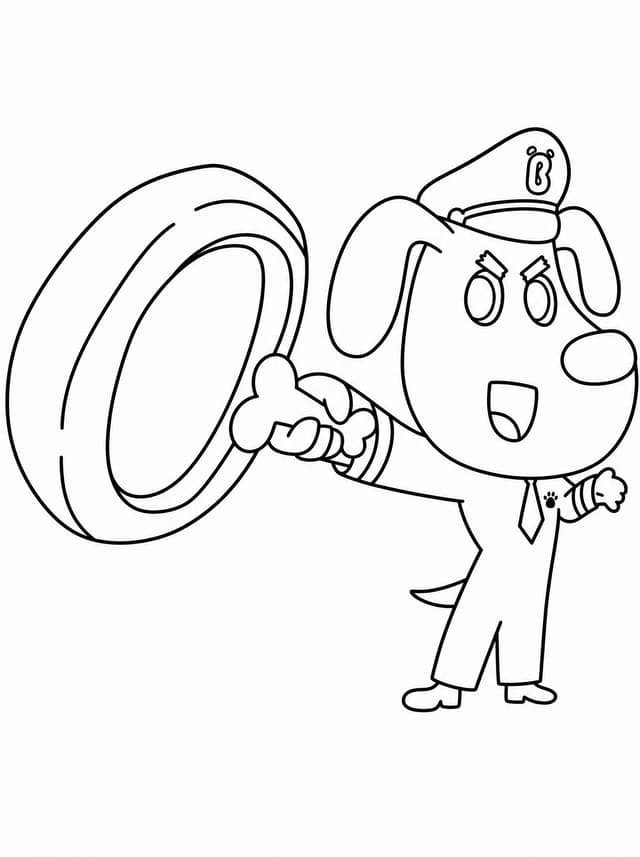 Sheriff Labrador with a magnifying glass