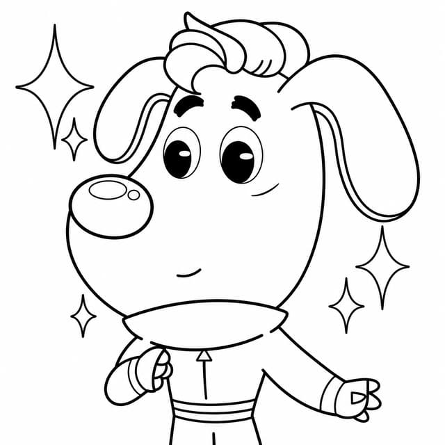Sheriff Labrador Standing Confidently With Spark Coloring Page
