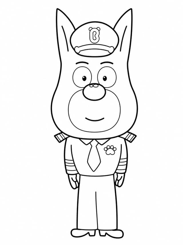 Sheriff Labrador Standing In Police Uniform coloring page