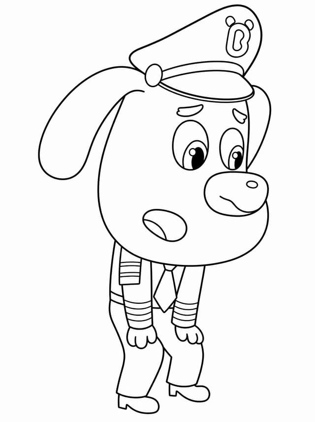 Sheriff Labrador Standing Coloring Page