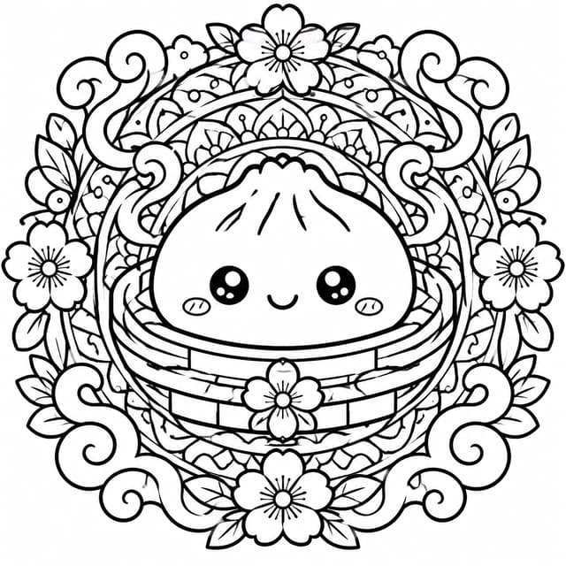 精巧なマンダラ スクイーズ餃子の塗り絵