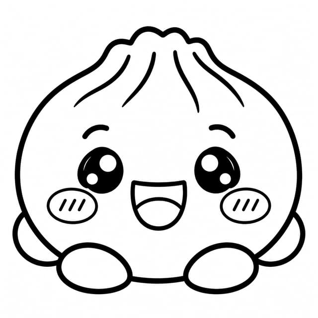かわいい笑顔のスクイーズ餃子塗り絵