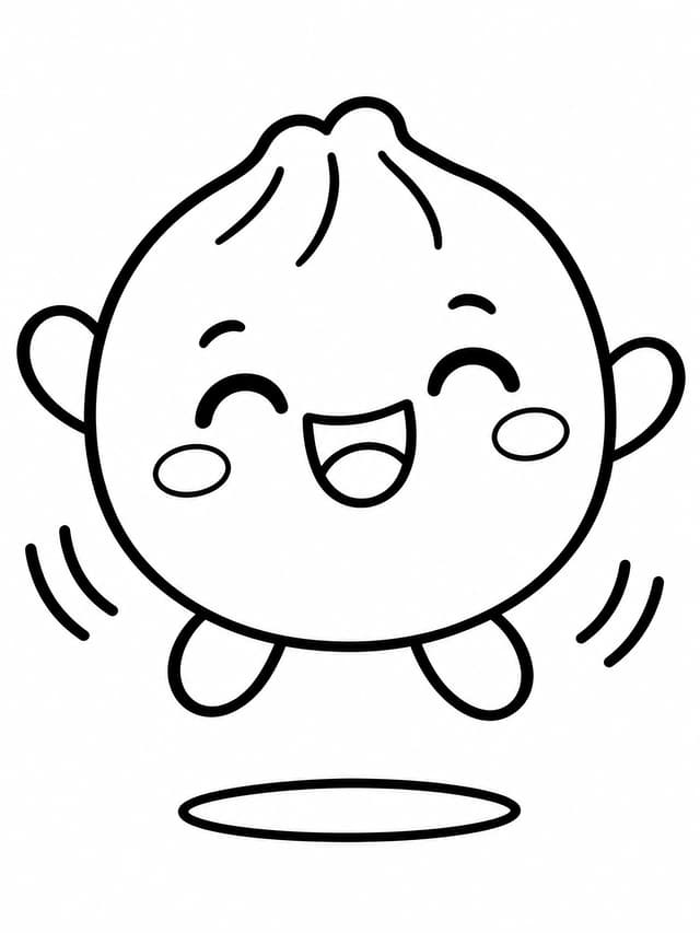 はずむスクイーズ餃子の塗り絵