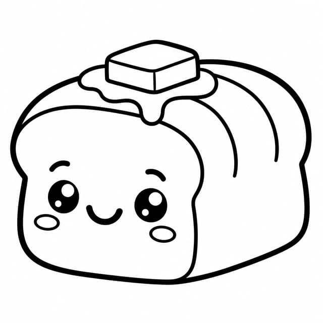 Einfaches Brot-Squishy Ausmalbild