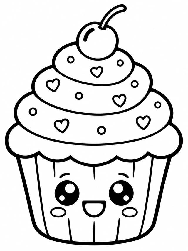 Süßes Squishy-Cupcake Ausmalbild
