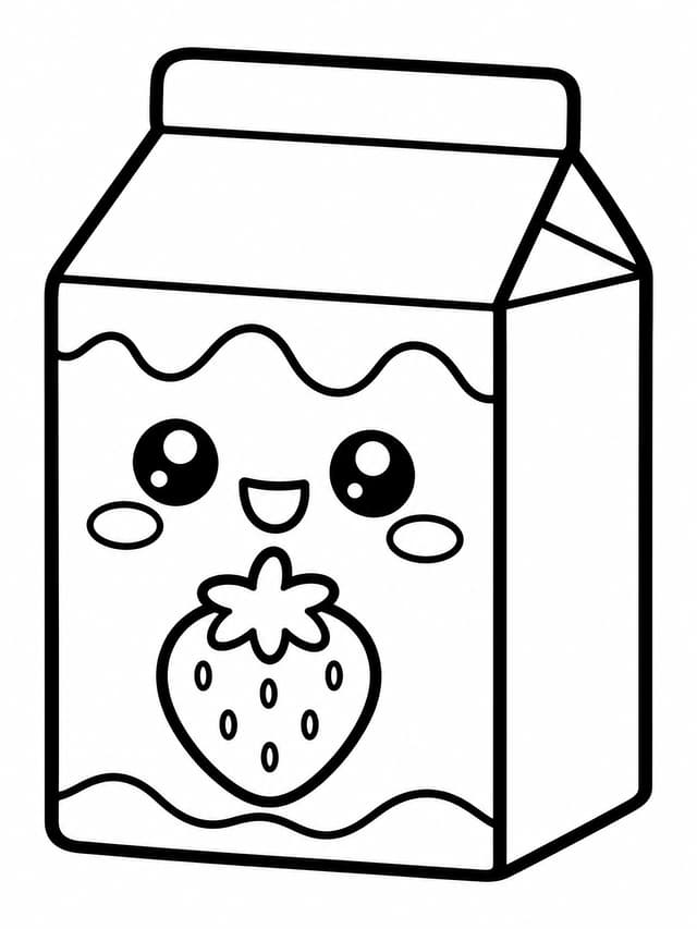 Lächelnde Milchtüten-Squishy Malvorlage